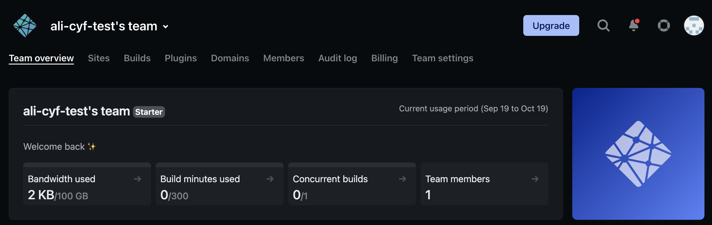 Netlify dashboard